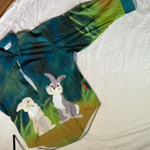 Rochambeau Yves Scherer Button Up Long Sleeve Shirt Disney Thumper RARE - Picture 9 of 11